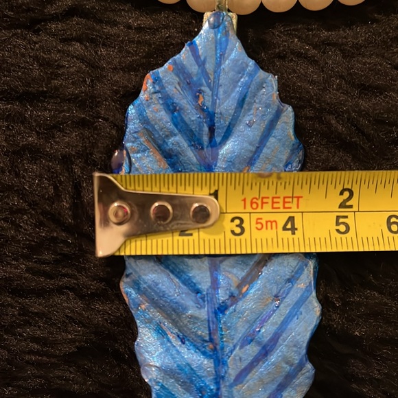 Faux Pearls & One if Kind Rare Unique Leaf Handmade Necklace - Picture 16 of 17